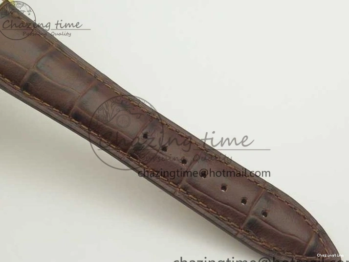 0318 WellDesigned Villeret 6651 YG ZF 1:1 Best Edition White Dial on Brown Leather Strap A 8000